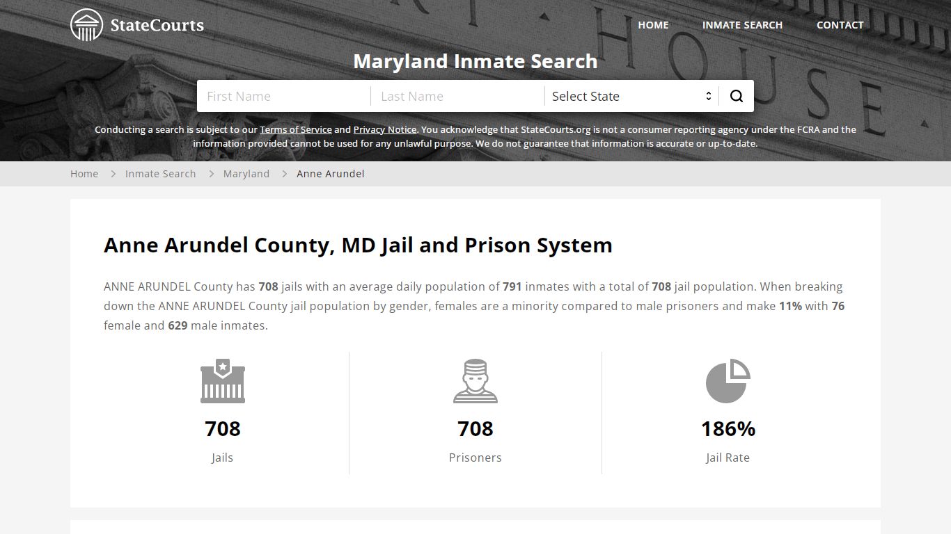 Anne Arundel County, MD Inmate Search - StateCourts